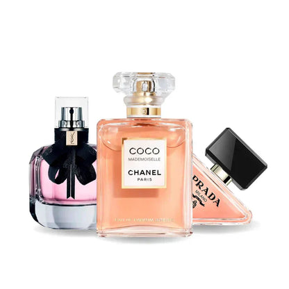 Combo promocional de 3 perfumes Prada Prada PARADOXE, COCO MADEMOISELLE y MON PARIS 100ml